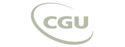 Logo of CGU Insurance, featuring stylized lowercase letters 'cgu' encircled by an elliptical loop in green.