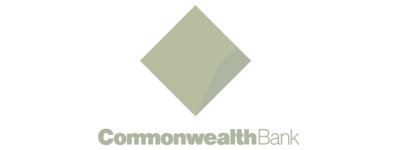 Logo of Commonwealth Bank, featuring a diamond-shaped design.