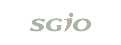 The logo of SGIO, depicted in a minimalist style with the letters 'SGIO' in a light green, modern sans-serif font on a transparent background.